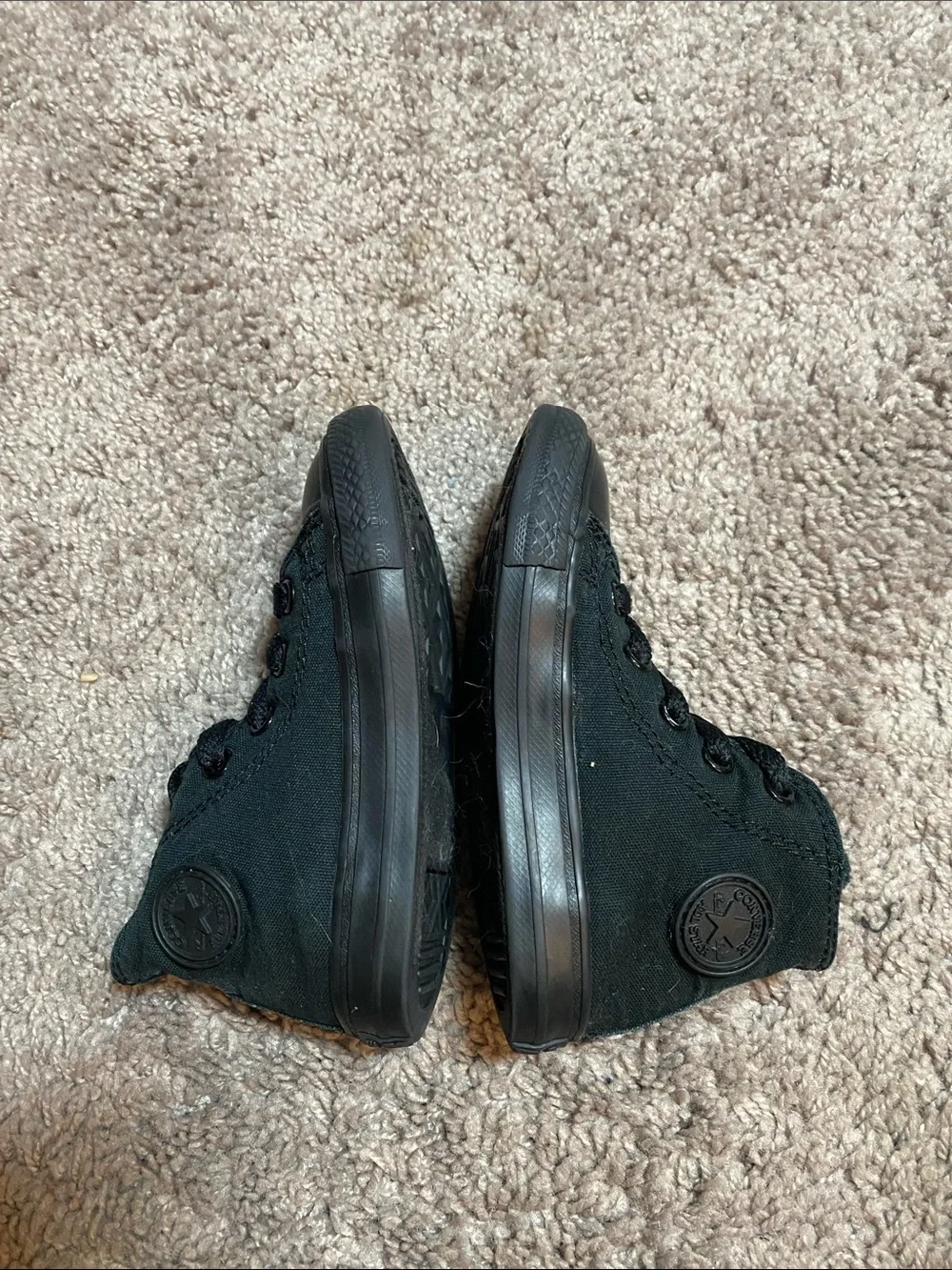 Converse Chuck Taylor Kids' Black on black High-Top Canvas Sneakers size 7